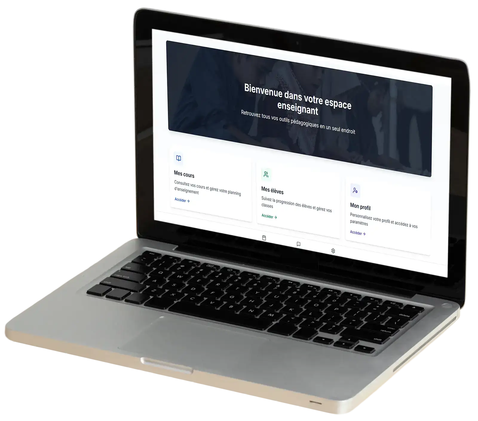 Interface du logiciel Eduroots pour la gestion des cours et évaluations par les enseignants